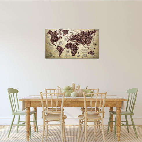 Wandbilder Wohnzimmer XXL Küche Kaffee Moderne Bilder Weltkarte
